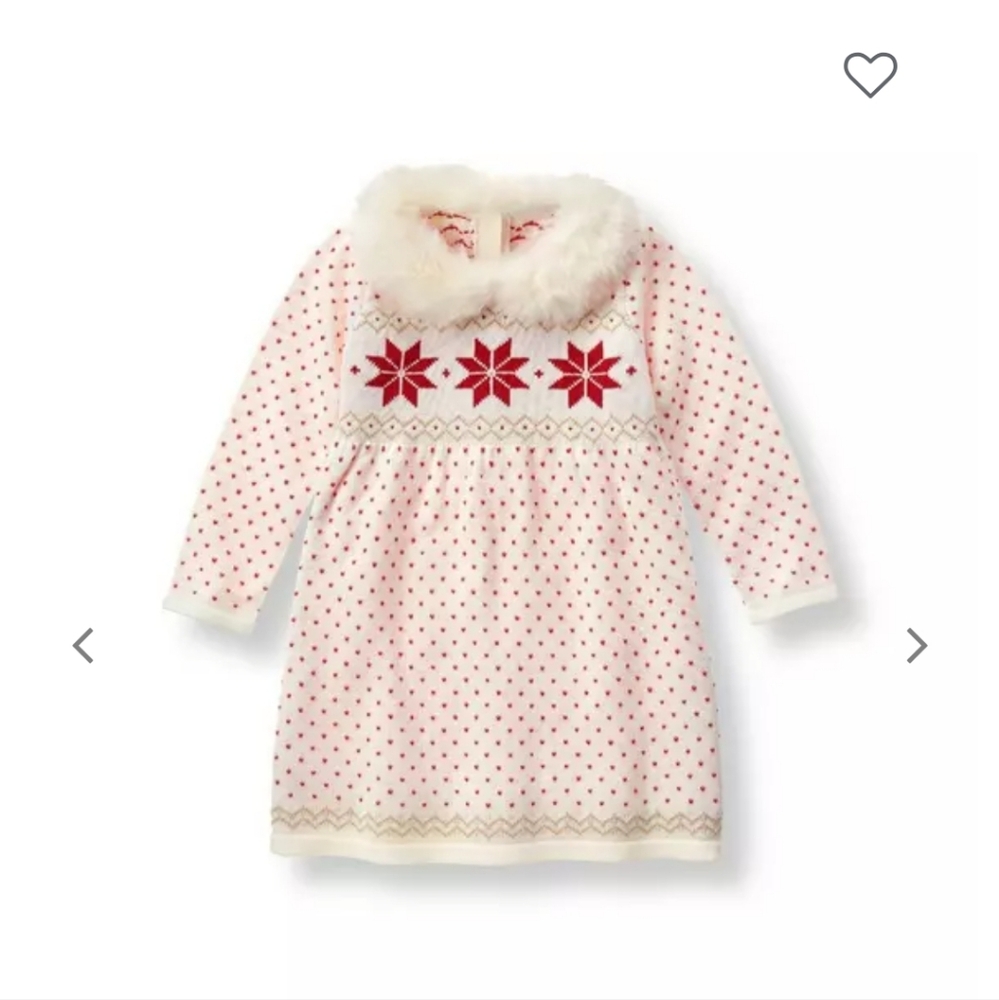 Janie & Jack Faux Ivory Sweater Dress Size 5